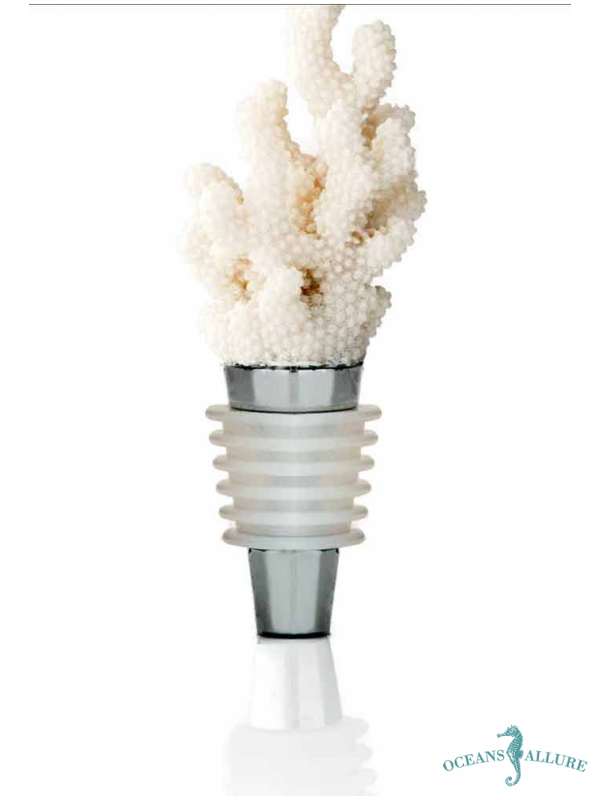 White Coral Wine Bottle Stopper