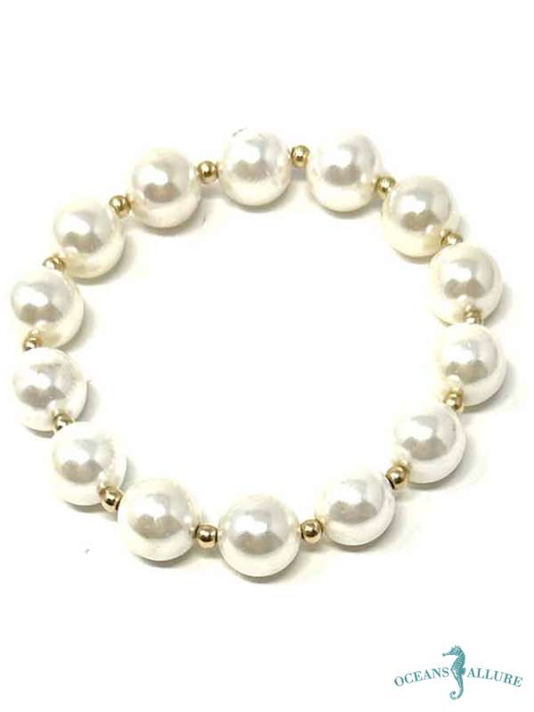 3mm GF 10mm Cream Shell Pearl Bracelet