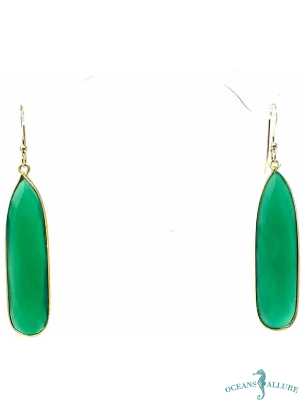 GF Med. Oval Green Onyx Earrings
