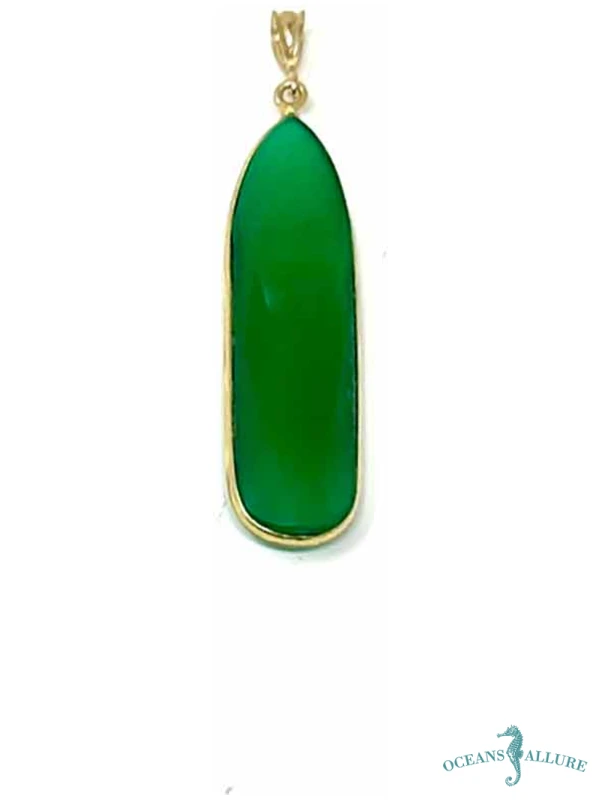 GF Med. Oval Green Onyx Pendant