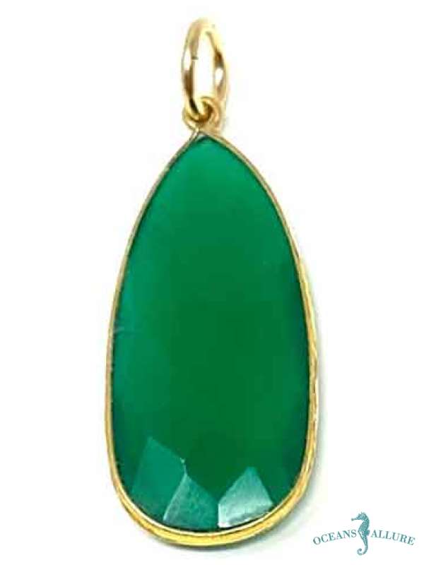 GF Oval Green Onyx Charm