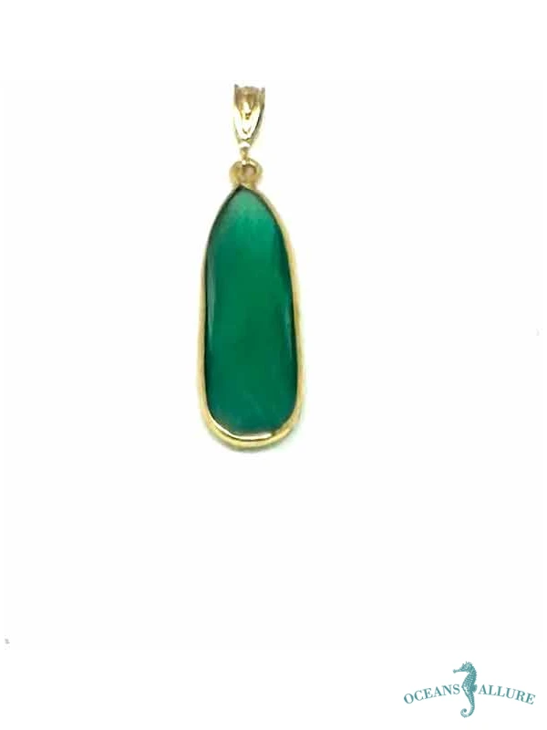 GF SM. Oval Green Onyx Pendant