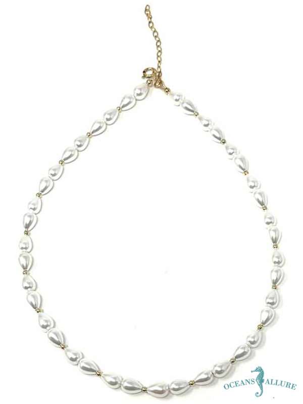 GF Teardrop Shell Pearl & Necklace