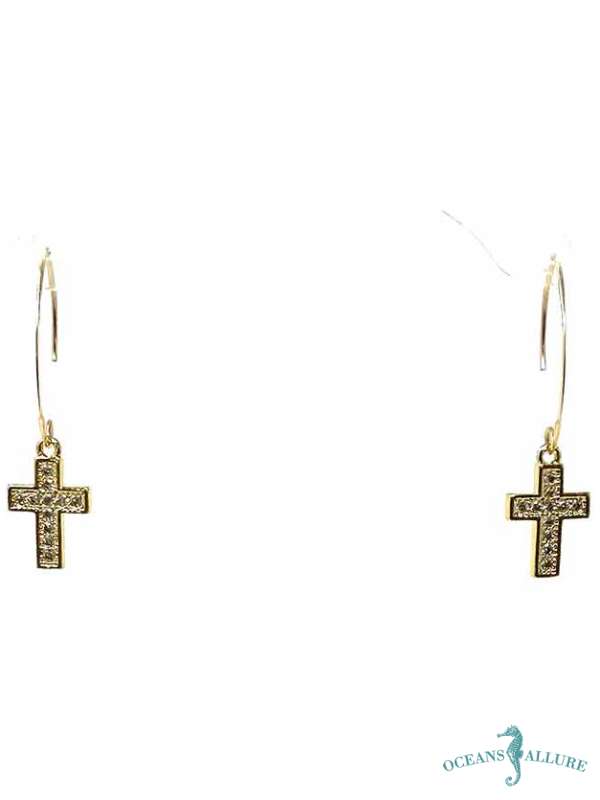 GP CZ Cross Earrings