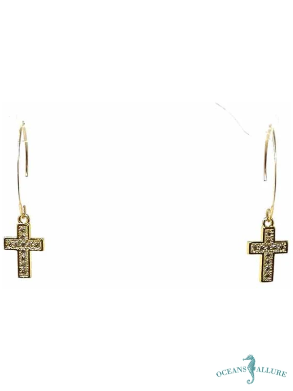 GP CZ Cross Earrings