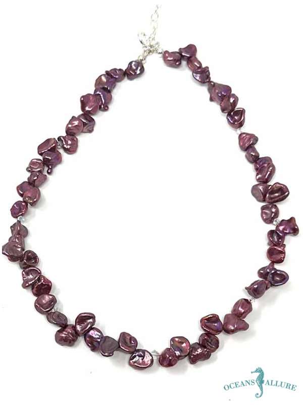 Grape Small Keshi Pearl & Swarovski Necklace