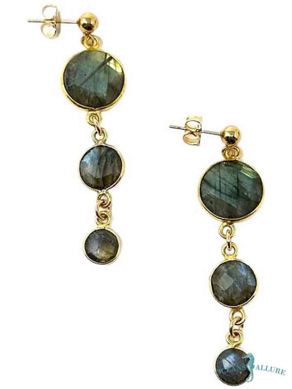 GF Graduated Round Labradorite Earrings