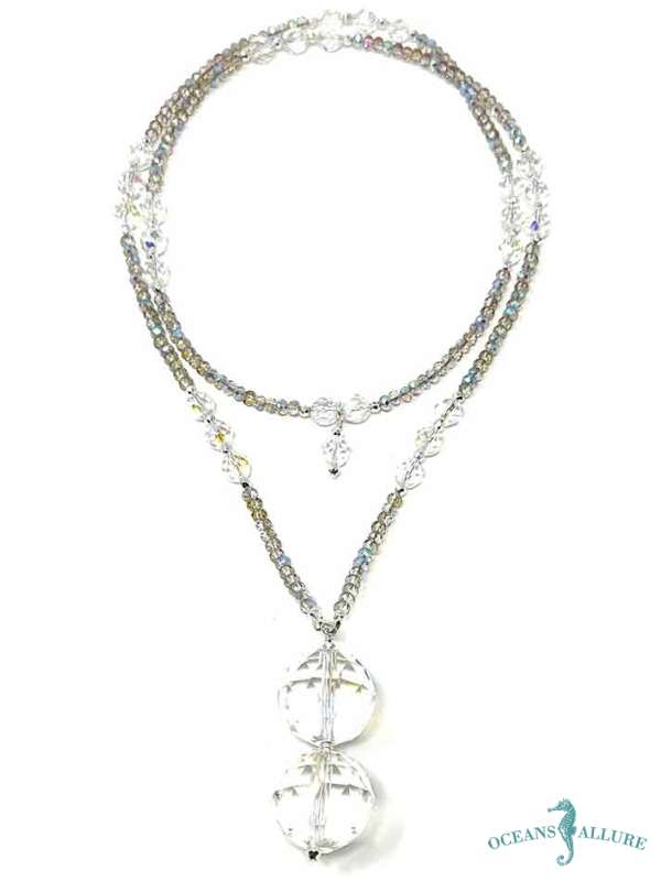 Iridiscent & Clear AB Crystal Conv. Necklace