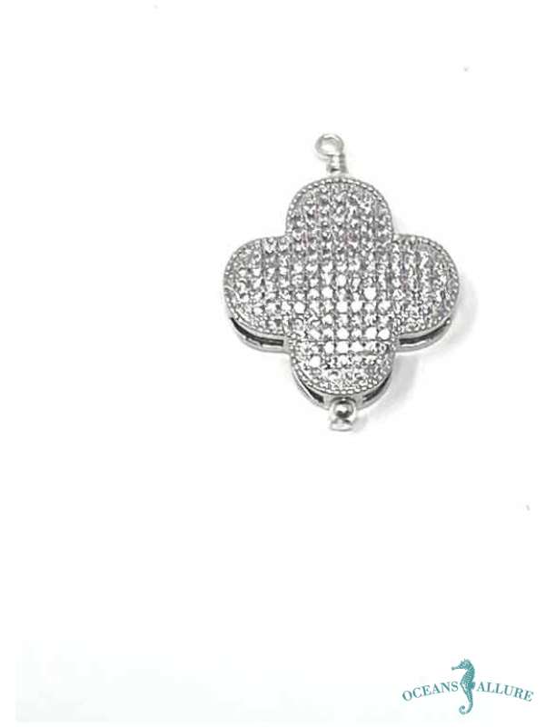 LG Silver CZ Clover Charm