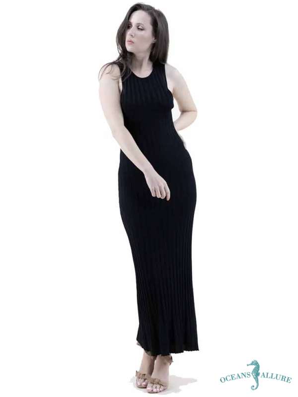 Luna Black Ribbed Midi - Image 2