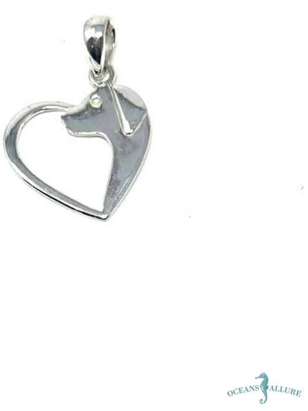 Sterling Dog Heart Pendant