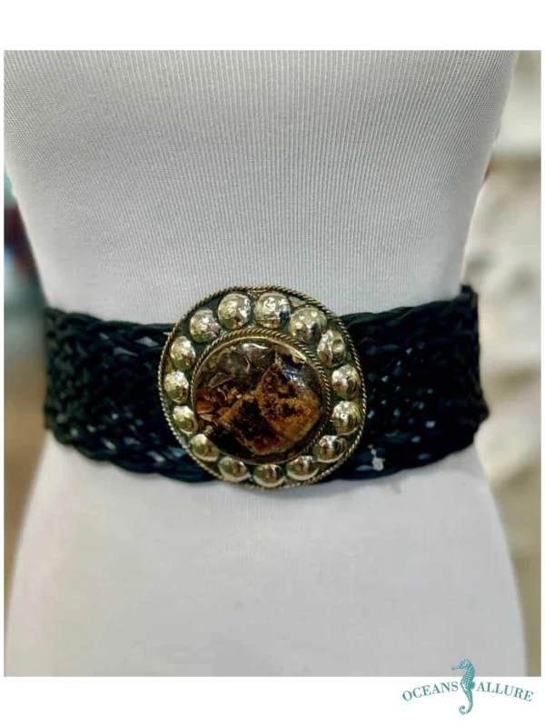 Woven Leather Stone Belt - Image 4