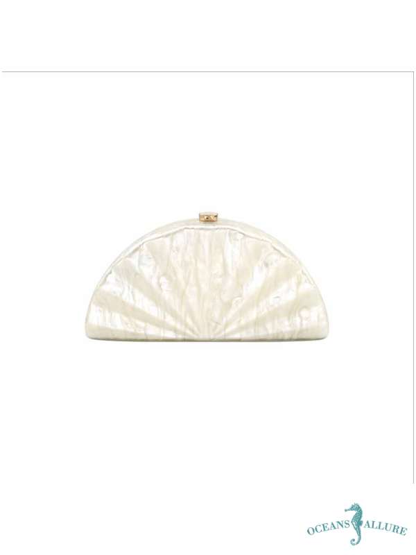 Beige Scallop Clutch