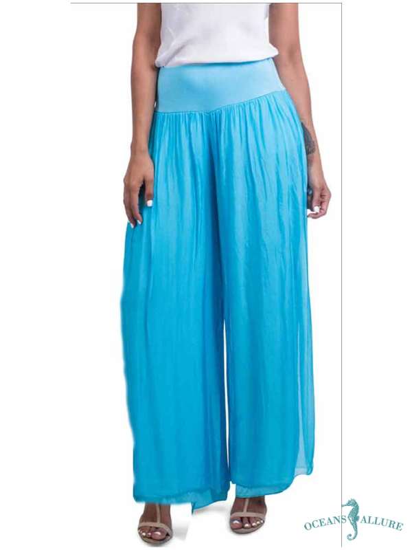 Bright Blue Silk Lined Pants