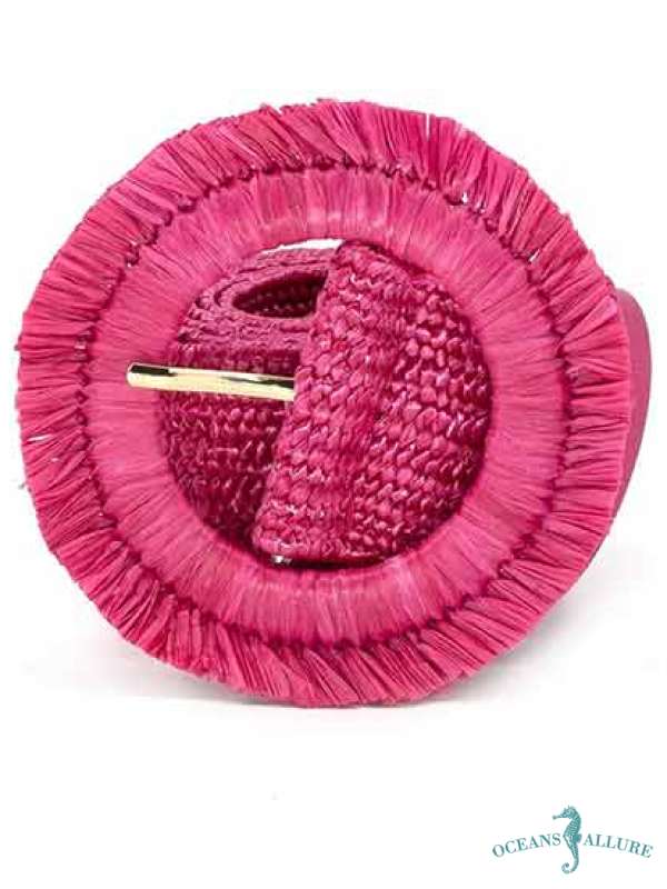 Fuchsia Raffia Belt