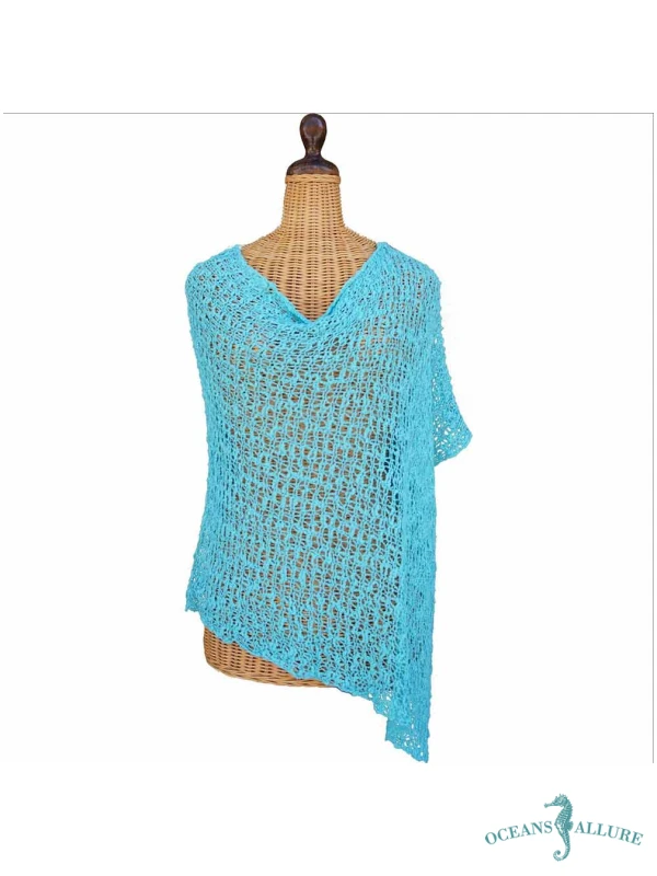 Popcorn Poncho Caribbean Blue