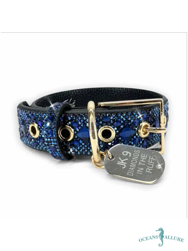 Blue Diamonds Dog Collar