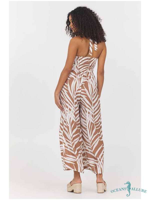 Bronze Palm Halter Jumpsuit - Image 2