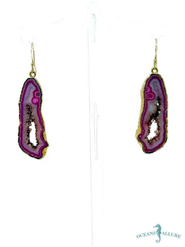 GF Fuchsia Druzy Earrings