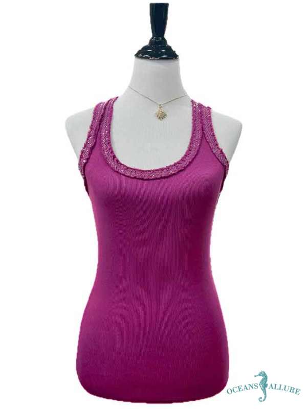 Grape Sequin Racer Tank