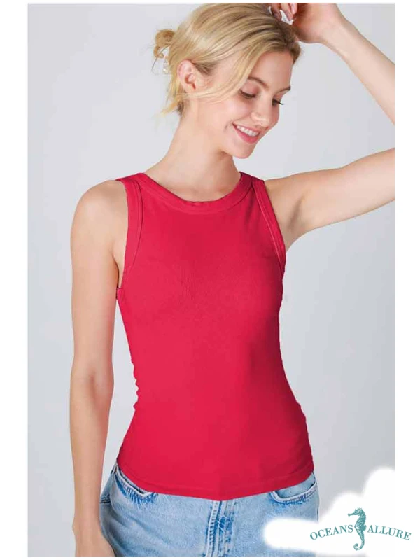 Magenta Reversible Ribbed Tank