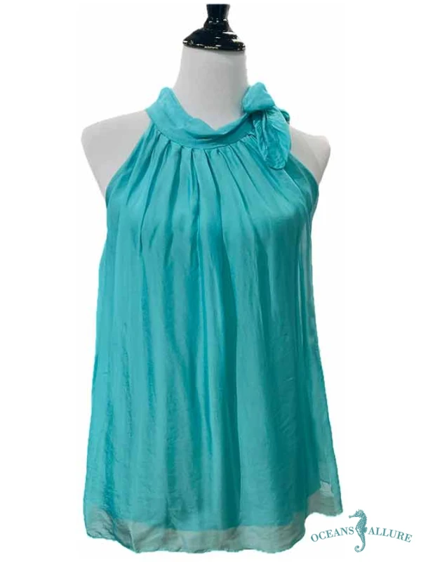 Tiffany Silk Halter Tie Top