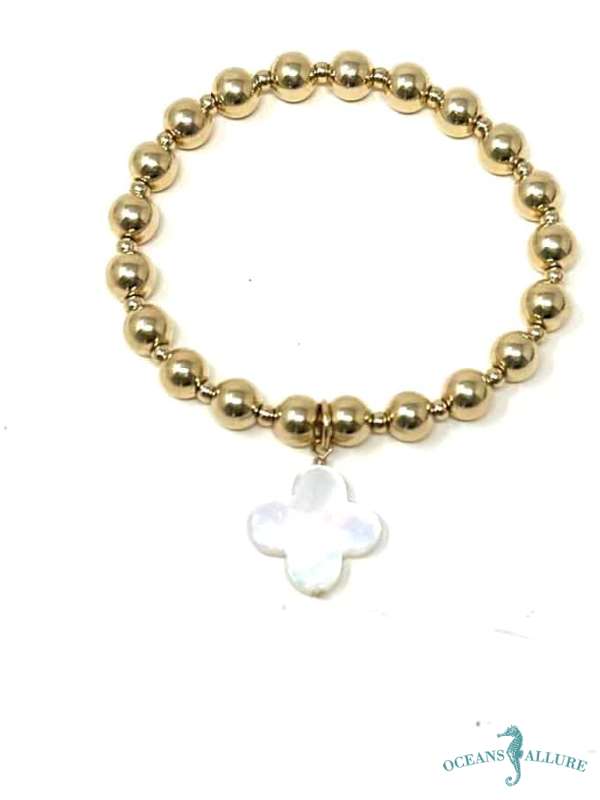 3mm 7mm GF Clover MOP Bracelet