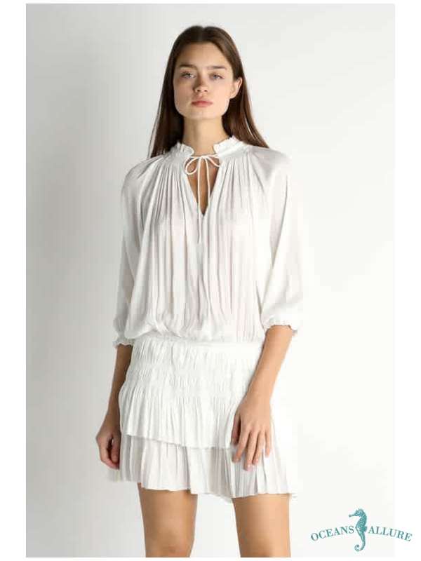 White Aurelie Pleated Mini