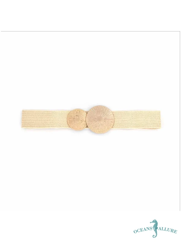 Beige Double Dial Belt