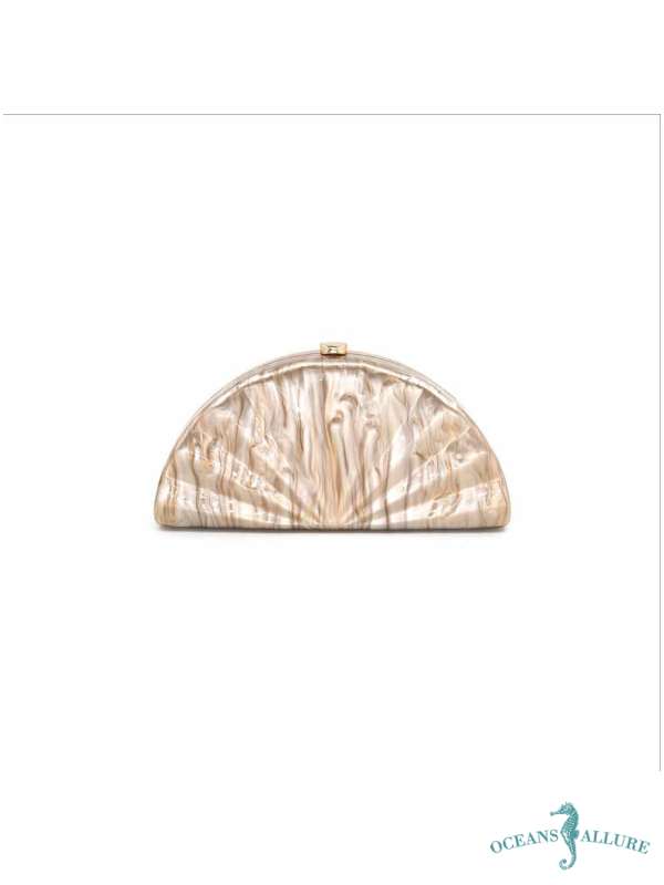 Beige Scallop Clutch