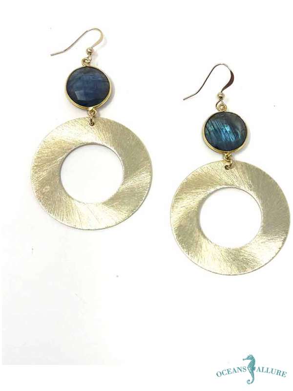 GF/GP SM Thick Circle Labradorite Earrings