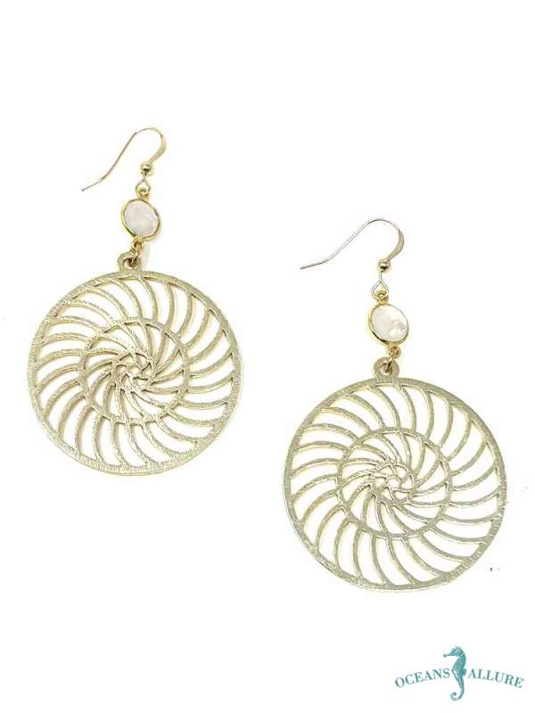 GF/GP Skeleton Swirl Moonstone Earrings