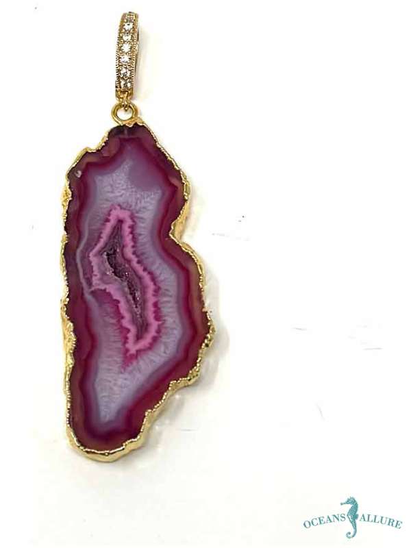 GF RB Fuchsia Druzy Pendant