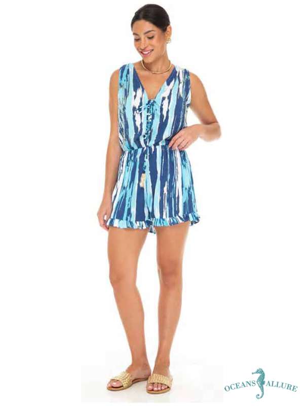 Navy Picasso Romper