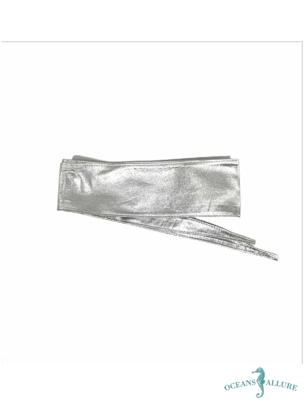 Silver Leather Wrap Belt