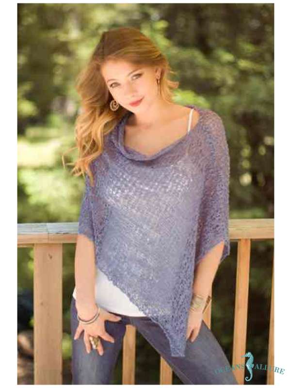 Popcorn Poncho Periwinkle