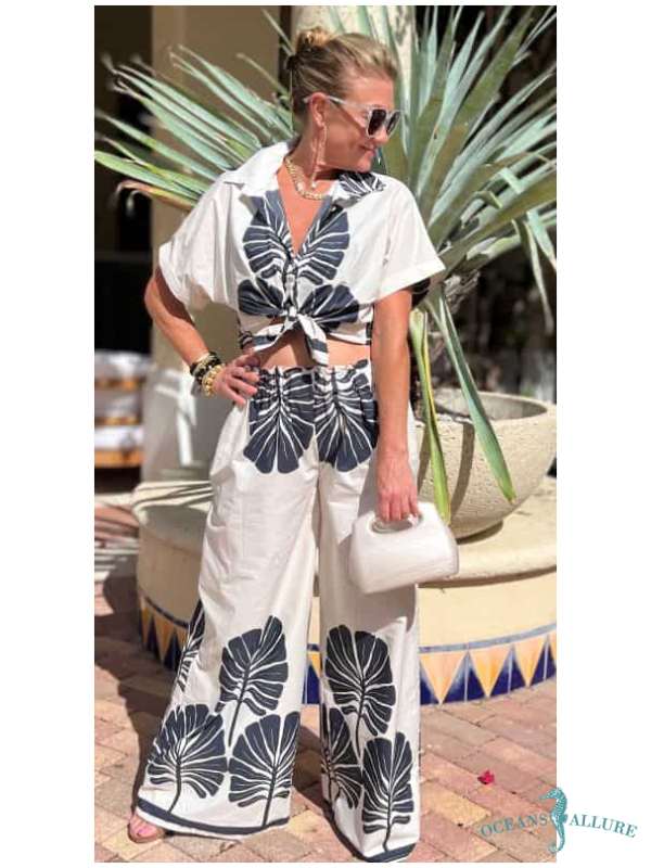 Black Matisse Palm Cotton Pants