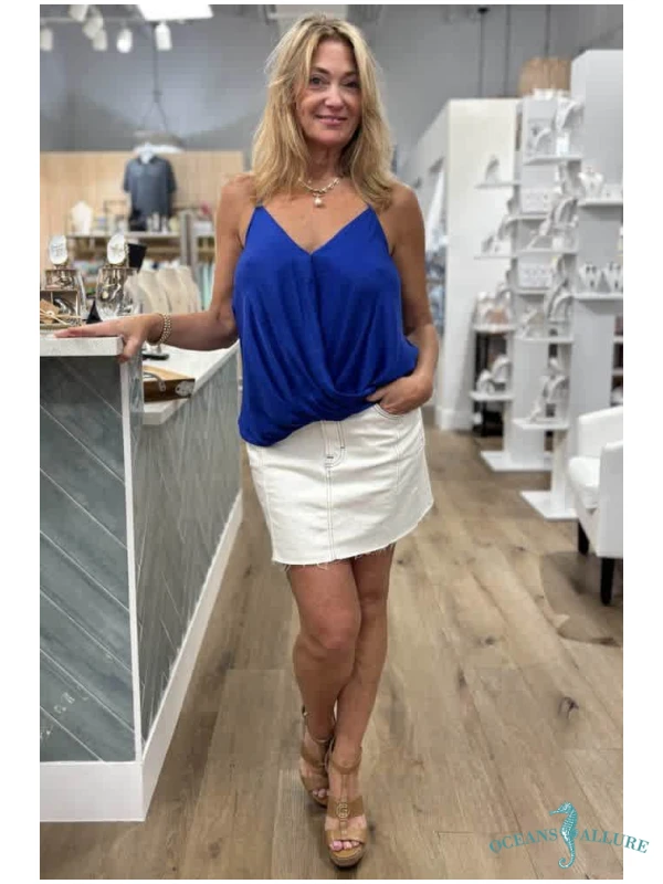 Capri Blue X-Front Halter Top