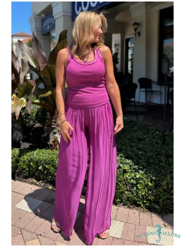 Grape Silk Lined Pants