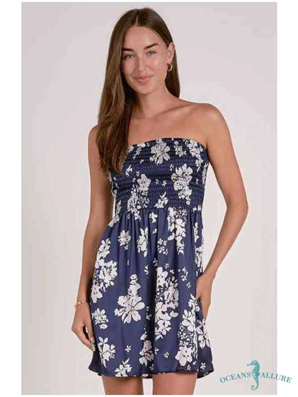 Navy Capri Strapless Mini