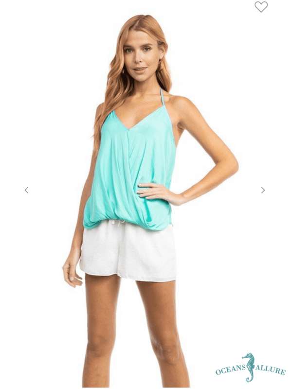 Ice Green X-Front Halter Top