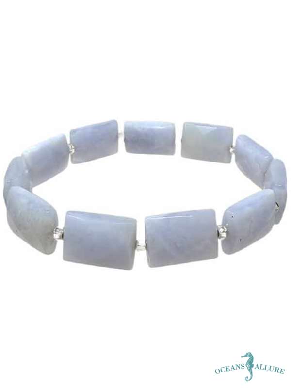 Rect. Blue Lace Agate Bracelet