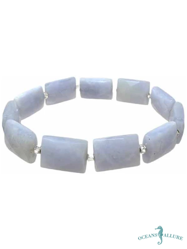 Rect. Blue Lace Agate Bracelet