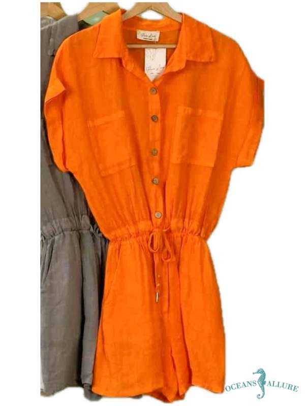 Sunkist Orange Tessa Romper