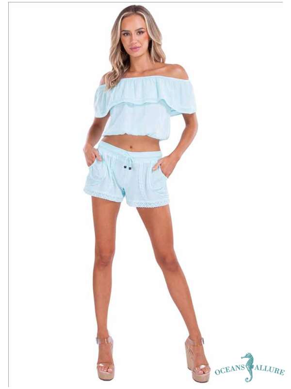 Turquoise Cassie LR Shorts