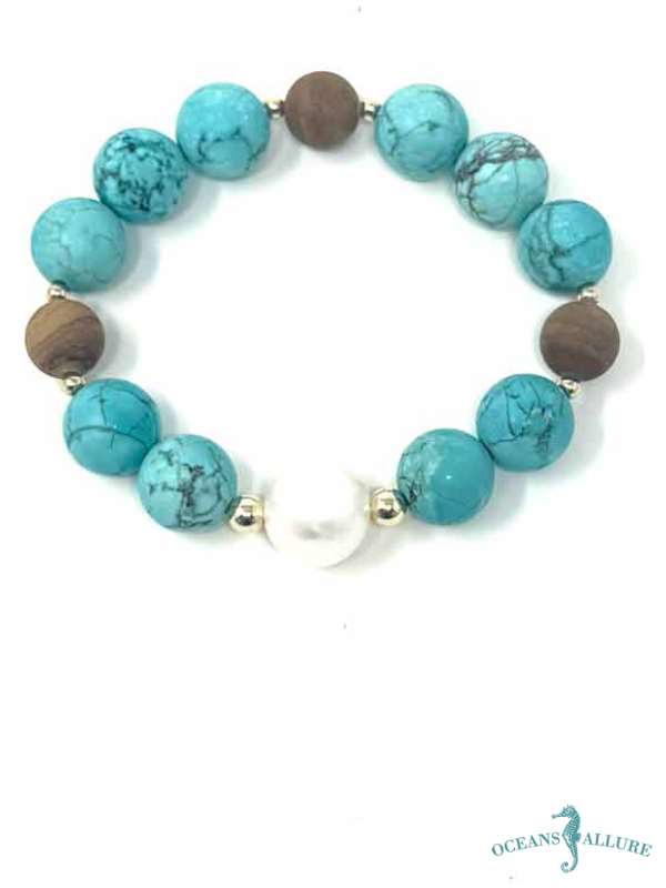 Turquoise Howlite & FWP Bracelet
