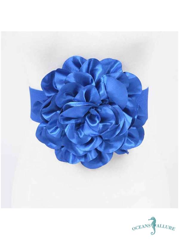 Cobalt Elastic Flower Belt