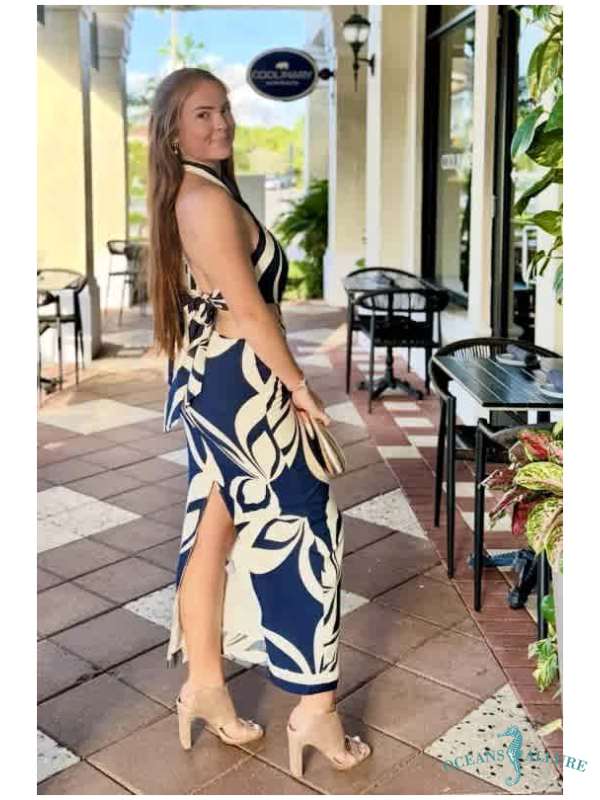 Navy Oasis Halter Midi - Image 2