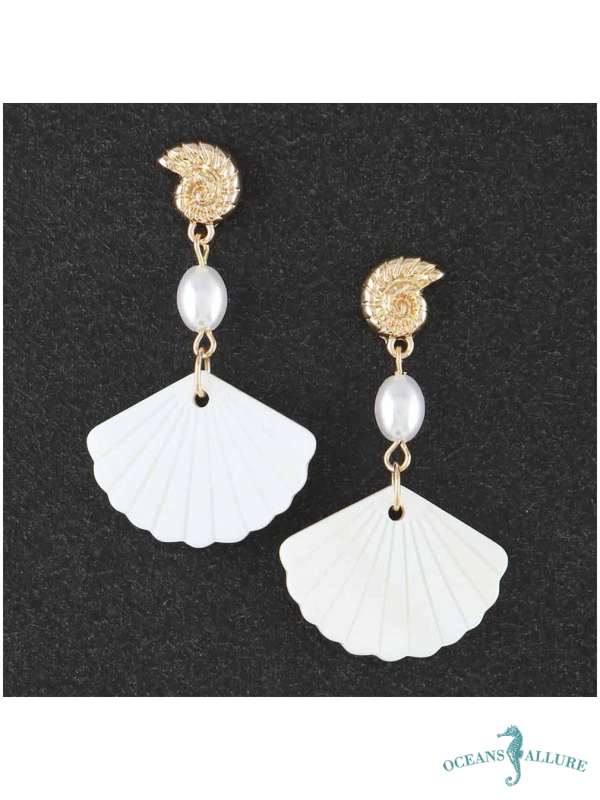 Triple Shell Drop Earrings