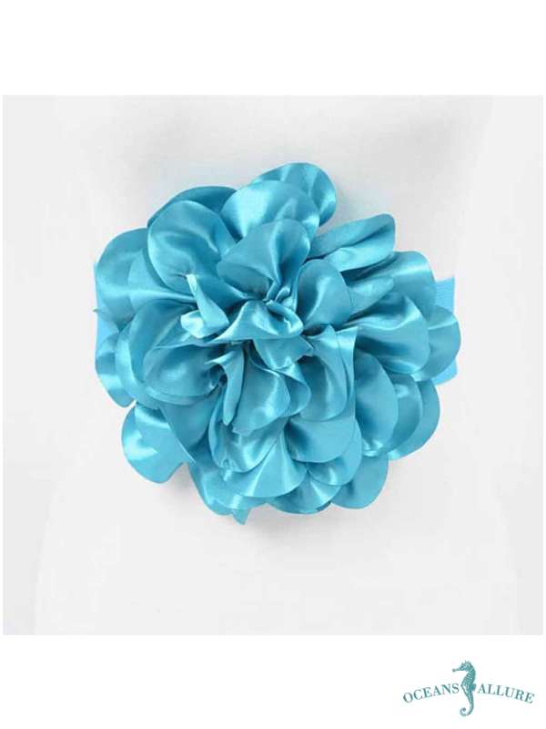 Turquoise Elastic Flower Belt